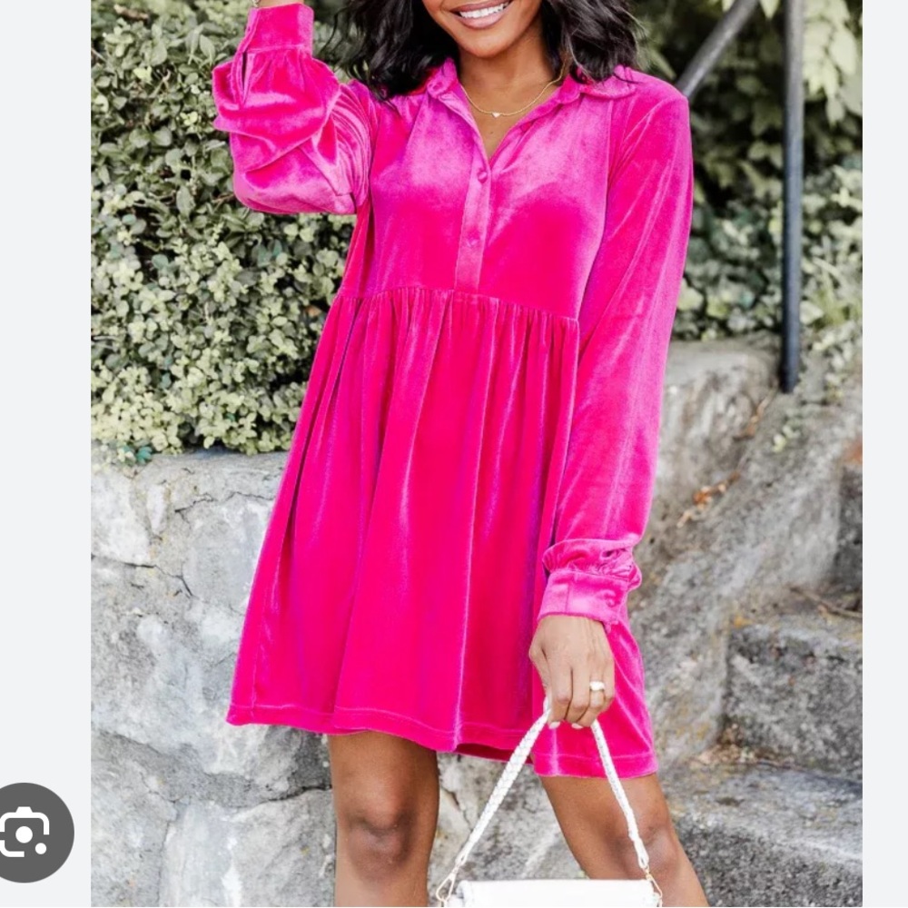 Pink long sleeve dress